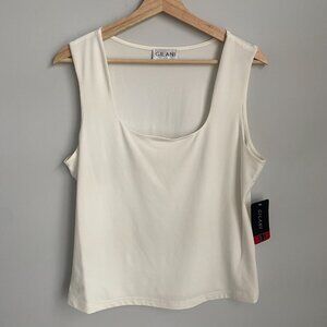 Gilani Ivory Sleeveless Square Neck Blouse Size 14